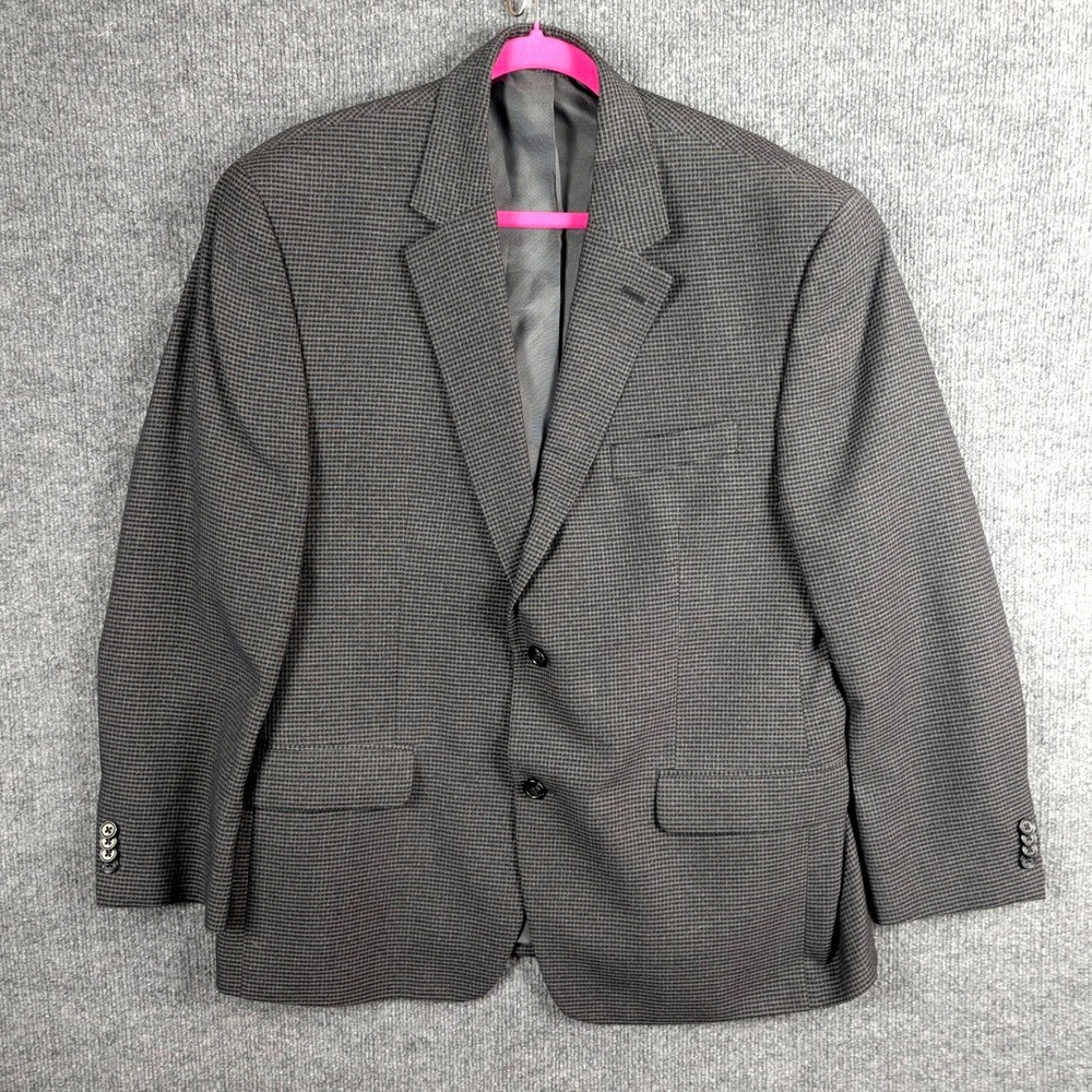 Michael Kors Mens 44S Grey Black Houndstooth Two Button Blazer Sport Coat